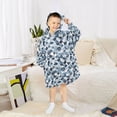 thumbnail image 6 of Cool Toned Modern Pattern ﻿Wearable Blankets Hoodie Oversize Sherpa Wearable Soft Blanket Warm Cozy 3-14 Age, 6 of 7