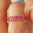 thumbnail image 4 of Baguette Ruby Full Eternity Band Ring, Stackable Band, 925 Sterling Silver Trendy Stack Wedding Band Gift For Her., 4 of 4