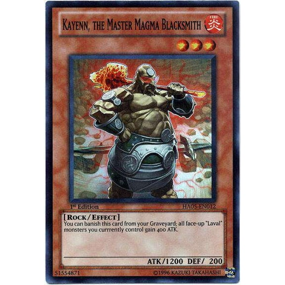 YuGiOh Hidden Arsenal 5: Steelswarm Invasion Super Rare Kayenn, the Master Magma Blacksmith HA05-EN012