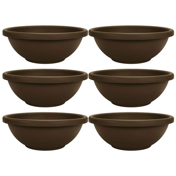 The HC Companies 18 Inch Bowl Planter, Chocolate Brown (6 Pack)