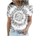 thumbnail image 6 of Mifsaly Tie-Dye Cotton T-Shirt for Women Short Sleeve Crew Neck Casual Summer Tops Colorful Print Lightweight Breathable Casual Blouse S, 6 of 6