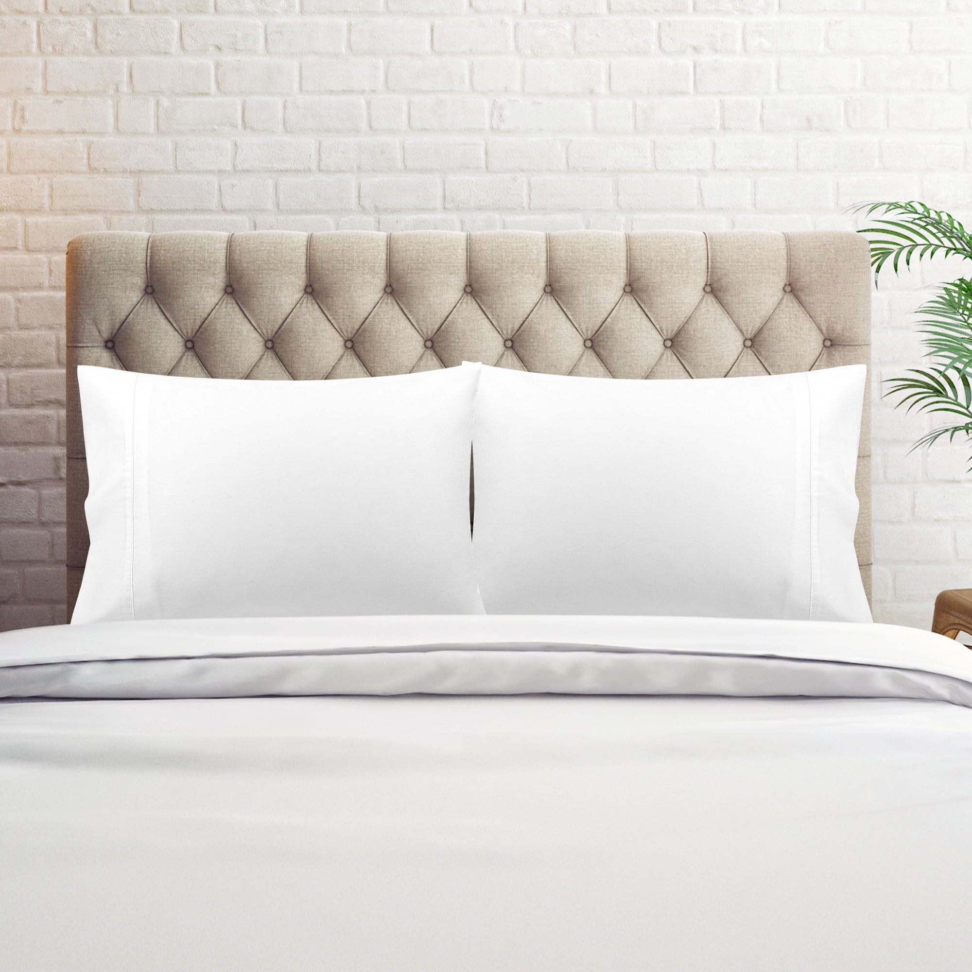 Unique Bargains Pillowcase Set of 2, Cotton with Envelope White King