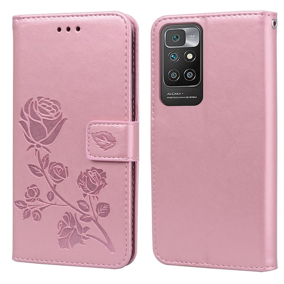 For Xiaomi Redmi 10 Rose Embossed Horizontal Flip PU Leather Case with Holder & Card Slots &