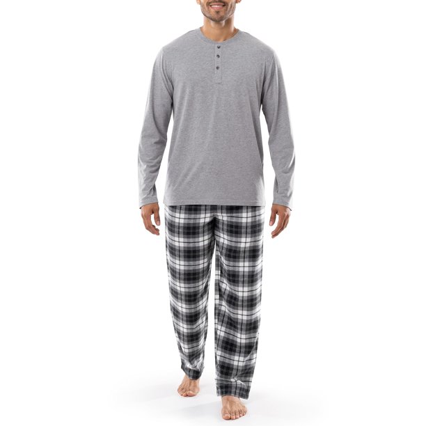 Pijama para Hombre IZOD Conjunto de Jersey Henley y Pantalón de Franela XL