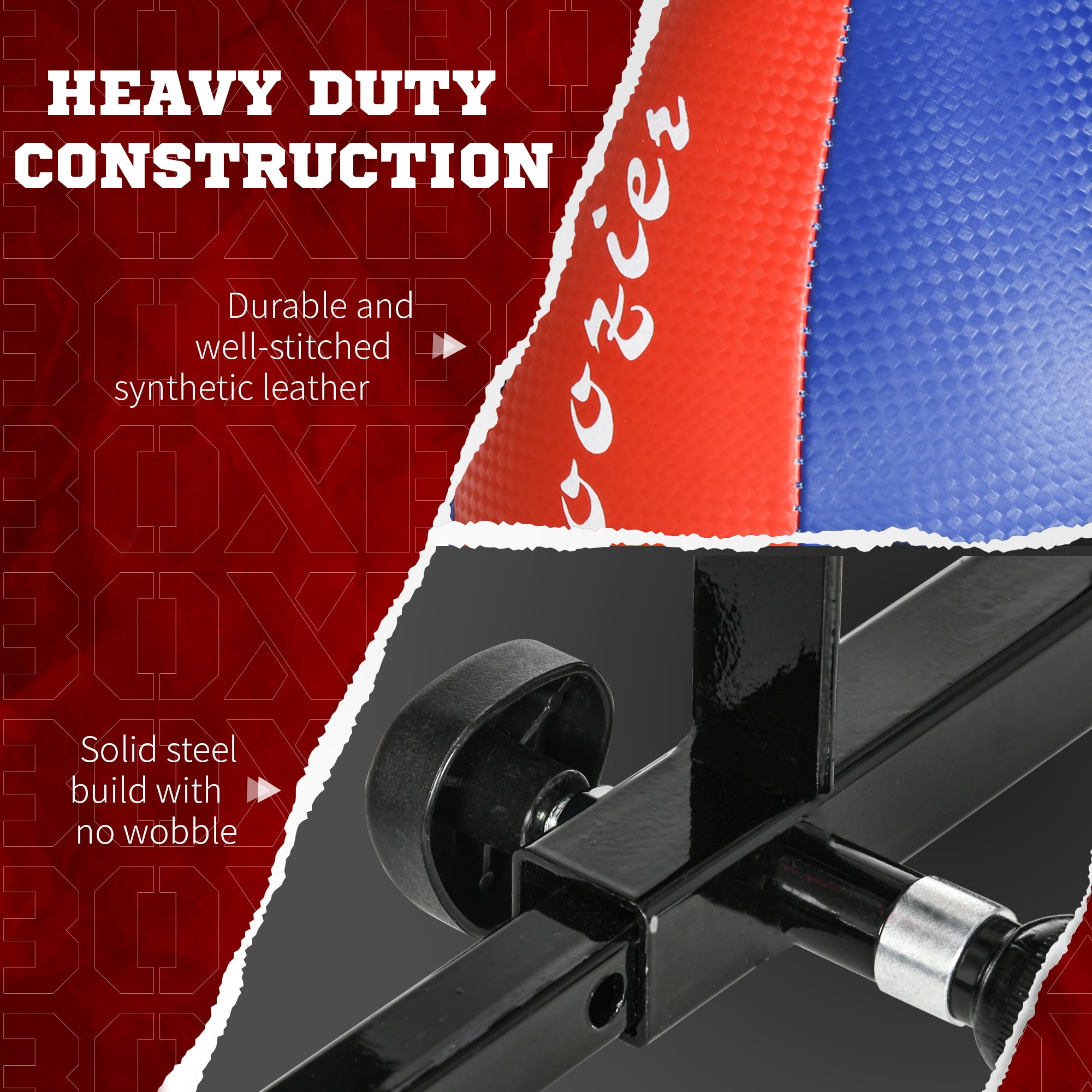 Soozier Heavy-Duty Speed Bag for Boxing Training Equipment, Wall-Mount Boxing Punching Bag, Adjustable Boxing Bag for Adults, Home Gym Equipment