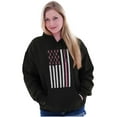 thumbnail image 3 of Breast Cancer Pink Ribbon USA Flag Hoodie Sweatshirt Women Brisco Brands S, 3 of 6