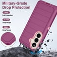 thumbnail image 5 of Petocase Phone Case for Samsung Galaxy S26 Plus 5G, Stripe Desgin Heavy Duty 3-Layer Military-Grade Shockproof Drop Protection Scratch Resistant Silicone Phone Cover,Purple Pink, 5 of 8
