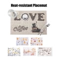 thumbnail image 2 of Flmtop 1PC PVC Coasters Petit-Déjeuner Imprimé Coasters Élégant et Élégant Tapis Repas Résistant à la Chaleur Antidérapant Coasters Napperons de Protection pour la Cuisine Bol Tampons Boire des Tapis, 2 of 8