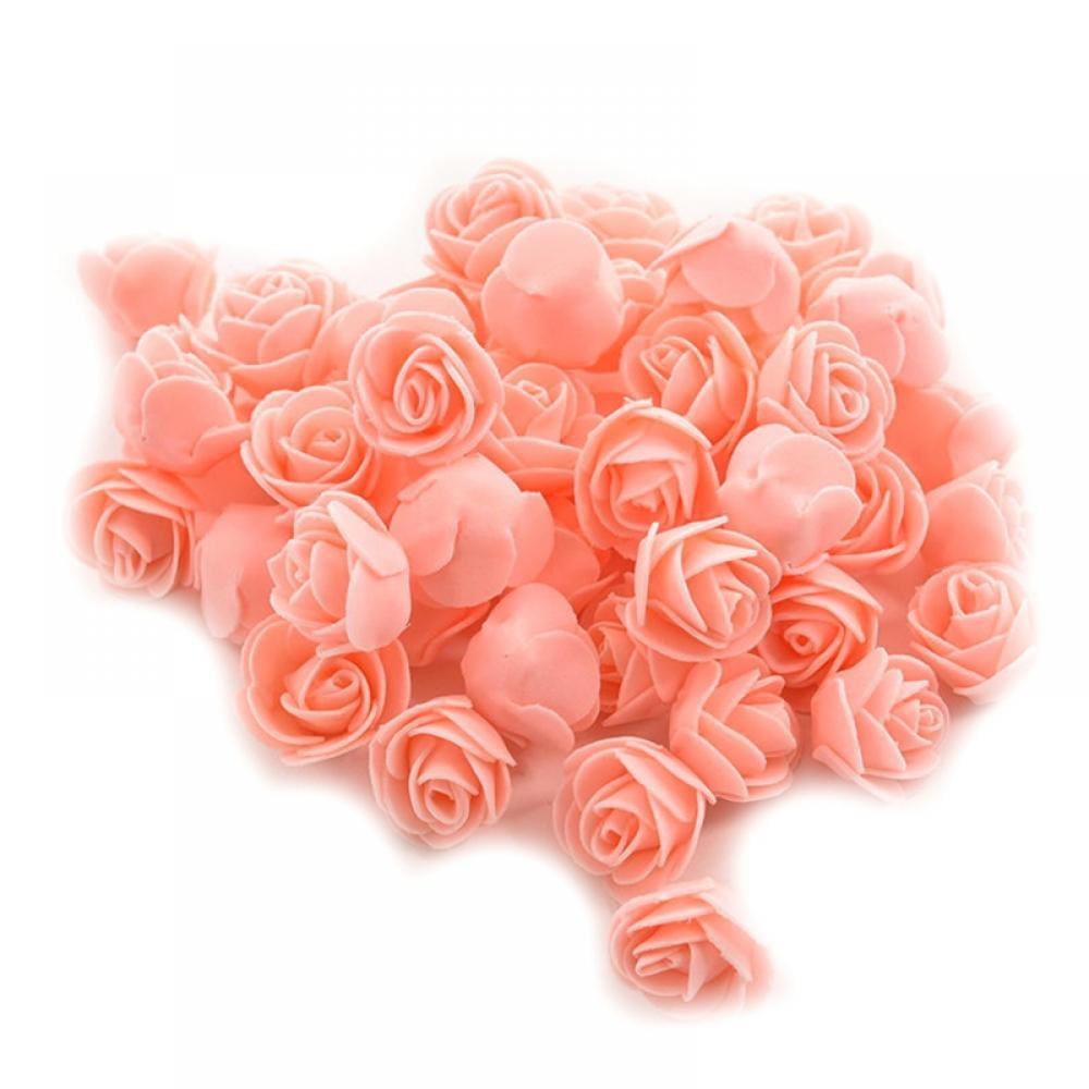Small Foam Artificial Rose Heads Silk Flowers Wedding Party Decoration 50 Pcs 