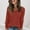 Orange, variant on Womens Sweater Casual V Neck Long Sleeve Shirts Fall Tops Lightweight Tunic Sweaters Fashion Clothes Loose Fit
