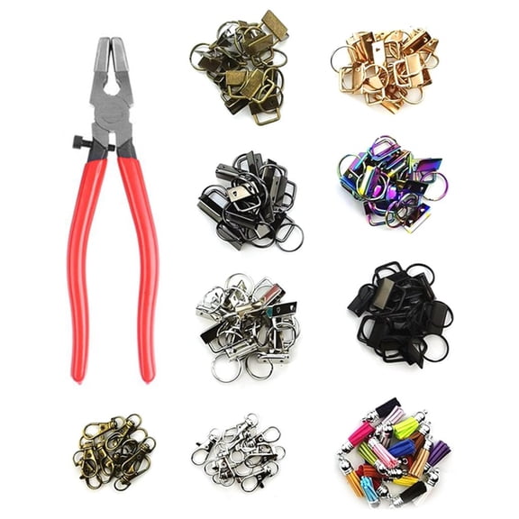Rvaymup 113pcs for Key Fob Hardware Set with Pliers Keychain Tassel Pendant Swivel Snap
