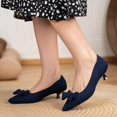 thumbnail image 3 of Zapatos de tacón de gatito AHZEHRSE para mujer, elegantes, con lazo de punto azul, 3 of 6