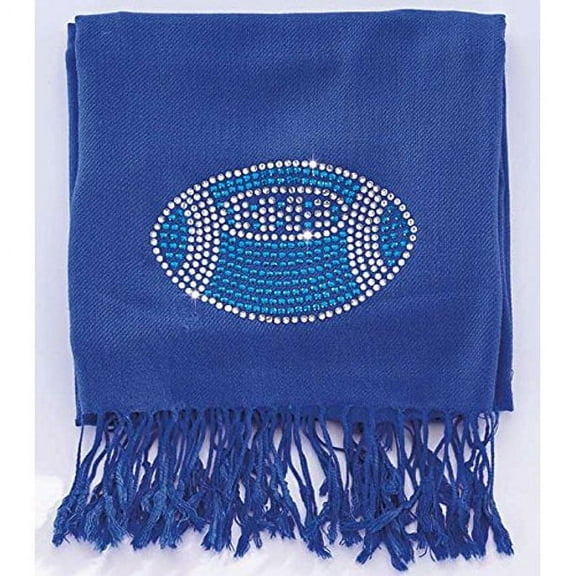 Blue Women's Football Bling Pashmina Scarf Support Local Football Team Scarves - 1267