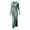 Blue, variant on Tqcoqu Women's Solid Ribbed Knit Maxi Dresses,Lapel V Neck Long Sleeve Slim Fit Dress,Side Slit Business Elegant Maxi Dress,Army Green Women's S-XXL