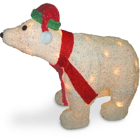 18.5" Polar Bear with Clear Lights