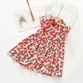 thumbnail image 2 of Penkiiy Robe Mignonne à Manches Volantes pour Filles Bébés Enfants Mode Imprimé Fleur Douce Robe à Volants Occasions Spéciales 3-4 Ans Rouge en Solde, 2 of 4