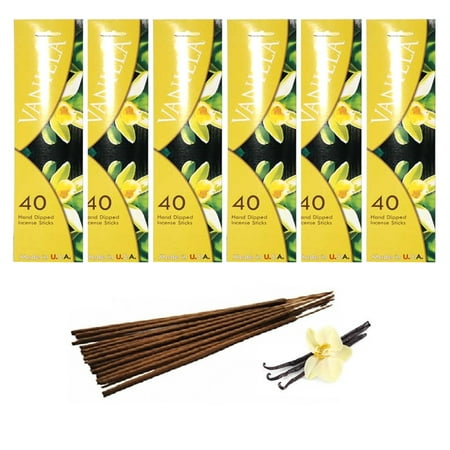 Wood Scented Incense - 240 Vanilla Scent Joss Incense Stick Hand Dipped Fragrance Burning Perfume Bulk