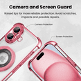 thumbnail image 5 of Entronix Magnetic Clear Case for iPhone 16, Built-in Kickstand Ring Shockproof Bumper, Rose, 5 of 7