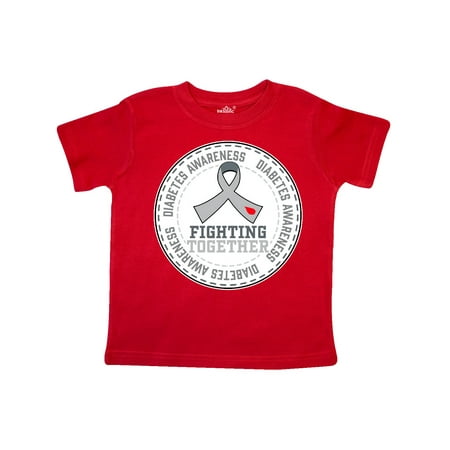 

Inktastic Fighting Together- Diabetes Awareness gray ribbon Gift Toddler Boy or Toddler Girl T-Shirt