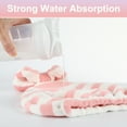 thumbnail image 4 of Unique Bargains 2pcs Hair Drying Towel Hair Towel Wrap for Women Striped Bow Drying Cap for Short Hair Pink Green White, 4 of 7