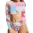 thumbnail image 1 of Hello Kitty Anime Print Sexy Slim Split Bikini Swimsuit for Women, 1 of 10