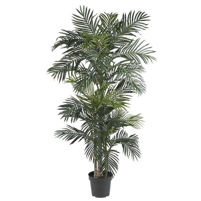 Nearly Natural 6.5' Artificial Golden Cane Palm Tree  Lifelike Faux  Tropical Plant for Home & Office Decor - Walmart.com