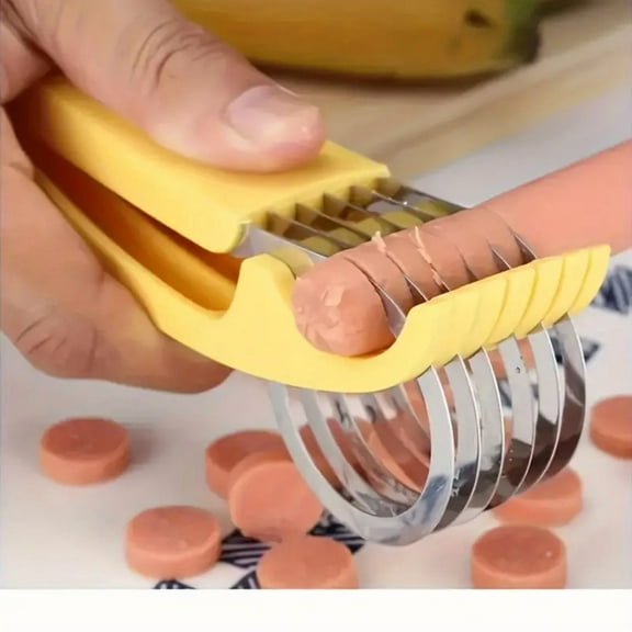 Banana Slicing Tool – One Press Bladeless Fruit Slicer, Quick Banana Cutter Kitchen Gadget for Yogurt Toppings, Smoothie Bowls, Oatmeal, Cereal & Healthy Fruit Snack Prep Tool