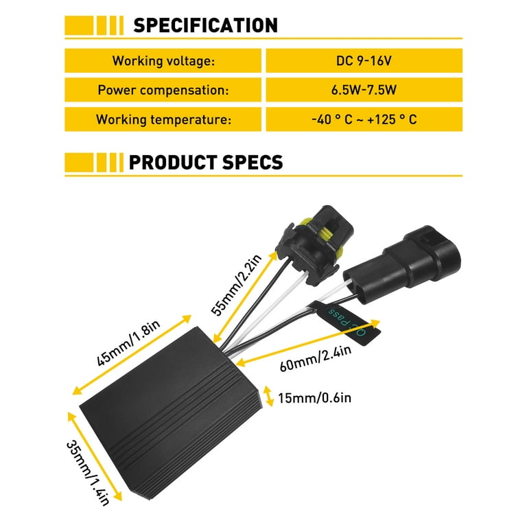 AUXITO LED Headlight Canbus Adapter, Anti-Flicker Warning Canceler