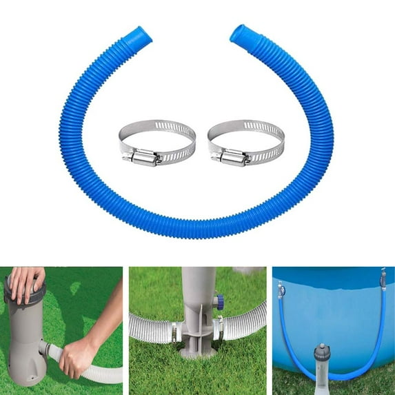 JANDEL Set of 3 Swimming Pool Replacement Hose, 59” Long Hose for Above Ground Pools, Filter Pump Hose 1.25" Diameter for Pump Models (330 GPH, 530 GPH, 1,000 GPH)