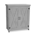 thumbnail image 3 of Deck Box Potting Bench with Storage Cabinet and Metal Table Top for Outdoor Patio,Outdoor Work Station Table,Outdoor Storage Box, 3 of 12