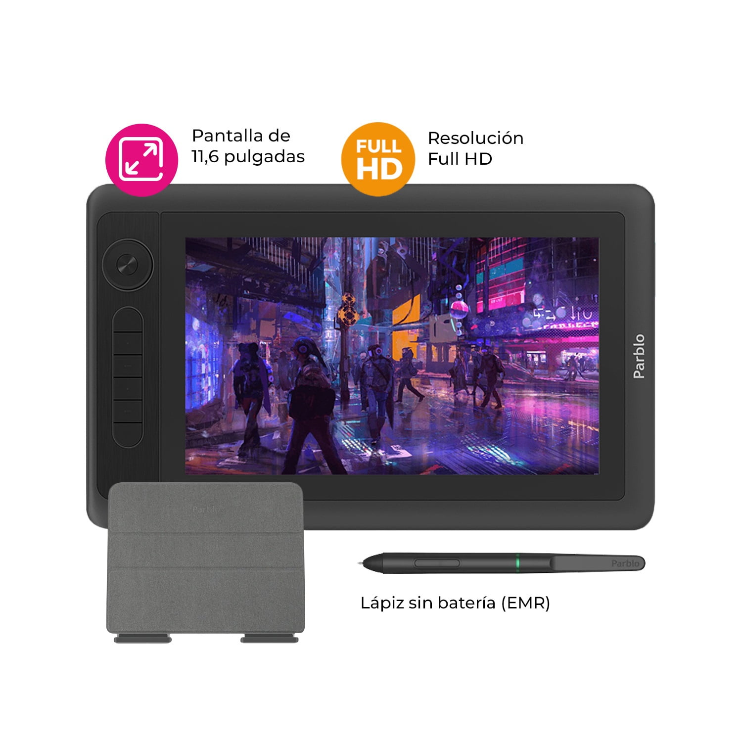Tableta Gráfica Monitor Parblo Coast 12 Pro Con Dial Stand Y | Knasta Chile