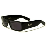 Locs Slim Rectangular Black Wrap Around Classic Sport Sunglasses
