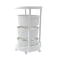 thumbnail image 2 of Multi-Layer Rotatable Baskets Kitchen Rack Rolling Storage Cart White, 2 of 12