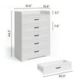 thumbnail image 2 of White Dresser for Bedroom, Lofka 5 Chest of Drawers Storage Cabinet with Smooth Rail and Metal Handle for Living Room & Entryway, 2 of 11