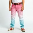 thumbnail image 2 of CONZONE Kids Boys Cargo Pants Outdoor Hiking Pants For Child Elastic Waist Gradient Color Wide Leg Jogger Trousers With Pockets, 2 of 4