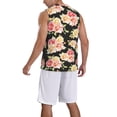 thumbnail image 2 of Naloa Rose Flowers Basketball Jersey Reversible Men's Mesh Athletic Sports Shirts Training Practice S-4XLX-Large, 2 of 6