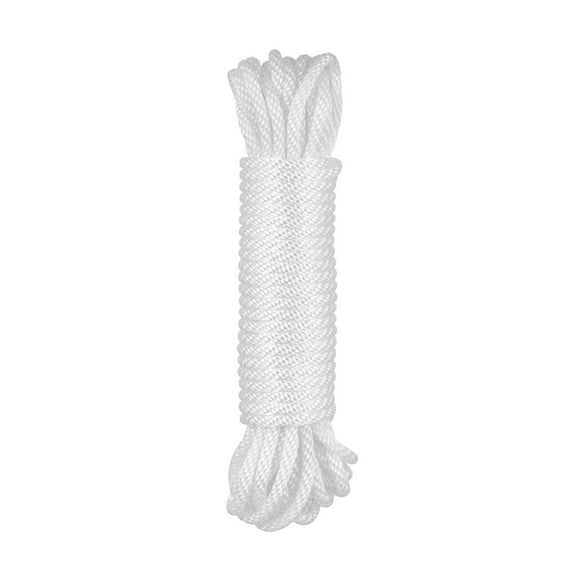 SHISUYAN Yardwe 6mm Diameter Flagpole Lifting Rope Flag Halyard Nylon Rope Replacement Rope Wrapping Hanging Tool for Home Outdoor Supplies (White)