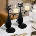 thumbnail image 3 of Candelabro de escritorio rústico con diseño de gato negro, bonito regalo de decoración, 3 of 3