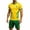 Yellow-D, variant on Brazil National Team Family Matching Outfit V Neck Football Print Short Sleeve T Shirt And Shorts Set Breathable Casual Fan Apparel For Dad And Kids Yellow-D,120