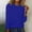 Blue-02, variant on LIBRCLO Shirts for Women Long Sleeve Crew Neck Summer Casual Blouse Fashion Solid Tops T-Shirt