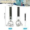 thumbnail image 2 of Leather Car Keychain, Microfiber Leather Bling Wristlet Keychains Key Fob Holder Black 2 Pcs, 2 of 7