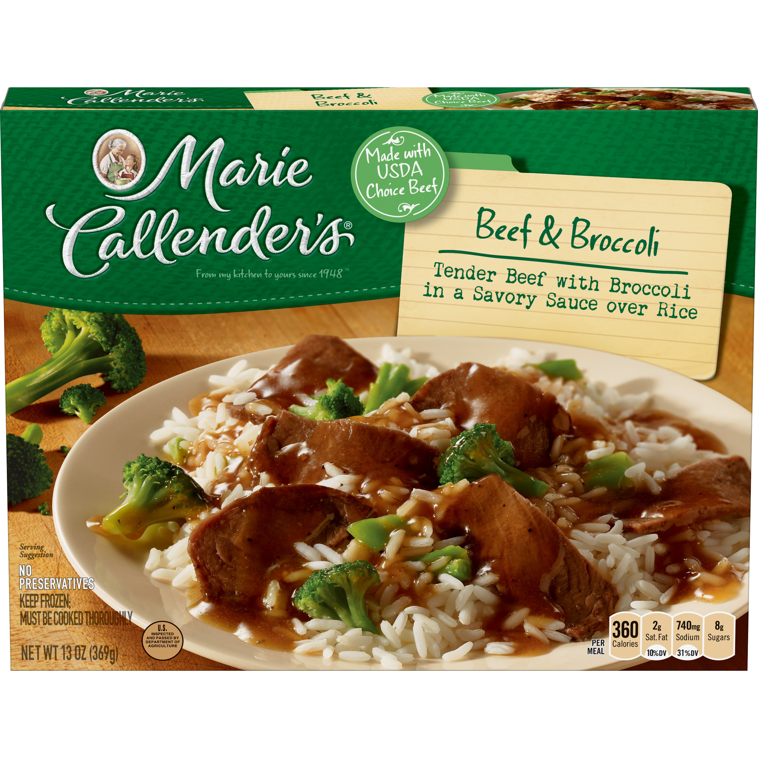 Marie Callenders Frozen Dinner Beef & Broccoli 13 Ounce - Walmart.com - Walmart.com
