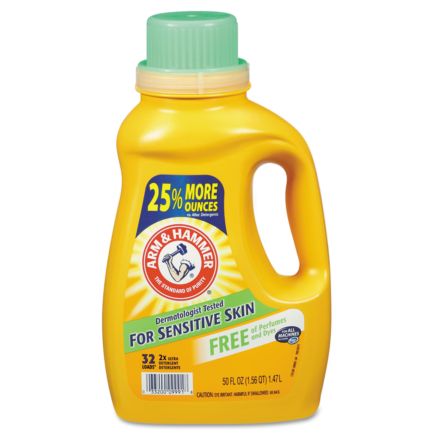 Arm & Hammer HE Compatible Liquid Detergent, Unscented, 50 oz