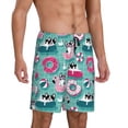 thumbnail image 2 of Uemuo Dogs With Swimming Pattern Men's Short Pajama Pants – Soft & Breathable Lounge Shorts, Elastic Waistband with Pockets, Lightweight Sleepwear for All-Season Comfort-Large, 2 of 6