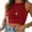 Red, variant on WHLBF Women's Plus Size Tanks Casual Sleeveless Solid Blouse Crop Vest