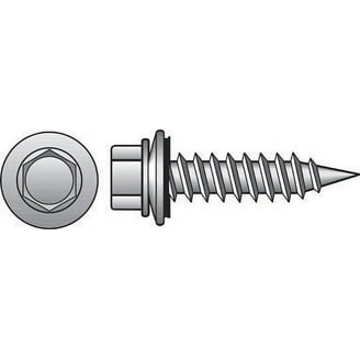 #8 X 1/2" Zinc Plated Hex Head Slotted Sheet Metal Screws - Box Of 100