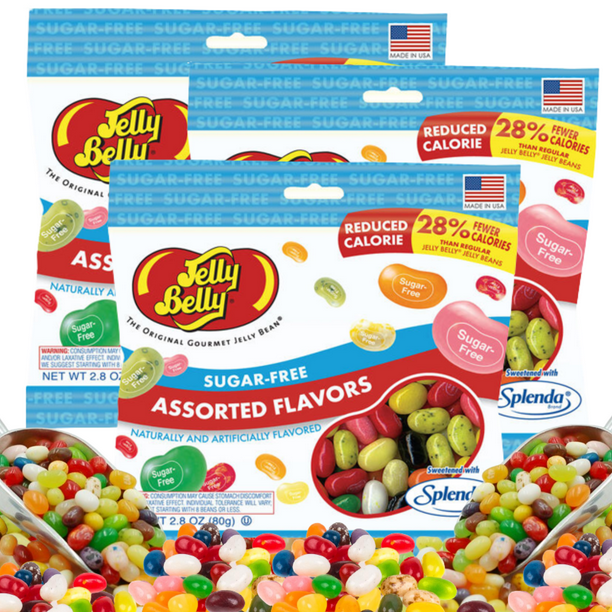 Jelly Belly Assorted Sugar Free Jelly Beans Sugar Free Candy (Assorted Flavors, 3 Bags