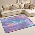 thumbnail image 2 of Area Rugs 36"x24" Indoor Non-Slip Wear Resistant Floor Mats Soft Large Carpets for Living Room Bedroom Home Decor Washable Rug Pastel Waves and Stars, 2 of 7