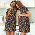 thumbnail image 4 of Easygdp Ananas Colorés1 pour Femmes Chemise de Nuit Manches Courtes Décontractée Imprimée, 4 of 6