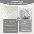 thumbnail image 5 of MR&HM Satin Fitted Sheet Queen Size, Silky Bottom Sheet with Elastic Corner Straps, Deep Pocket up to 15 Inches, No More Slipping Off for Mattress - 1 Fitted Sheet Only (Ivory), 5 of 6